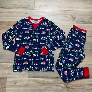 Wondershop Mens Gnomes Happy Holidays Sleepwear Pajama Set Size M Navy Blue
